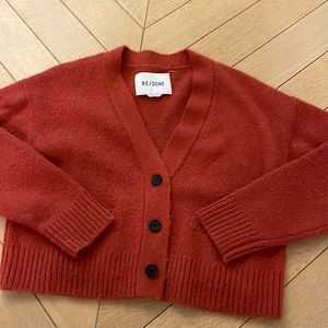 RE/DONE RUBY 90S CROP CARDIGAN